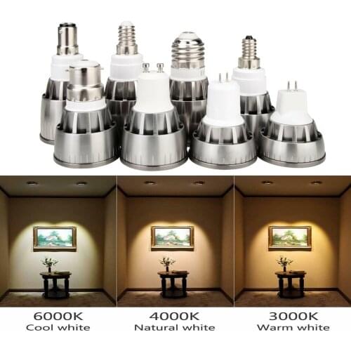 Dimmable GU10/GU5.3/E14/E27/MR16/B15/B22 COB 15W 12W 9W LED Bulb Lamp 220V 110V 12V spotlight Warm White/Cold White led light