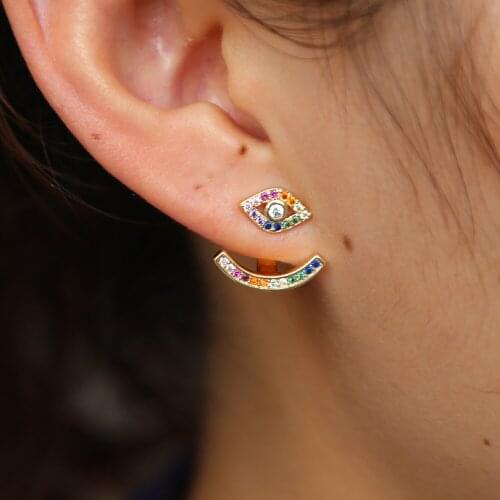 Statement Earrings 2018 NEW ARRIVE Fashion Earrings For Women Gold FILLED Jewelry Simple Vintage double side Earrings