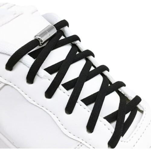 Elastic strapless shoelace children metal lock shoelace adult sports shoes fast shoelace semicircular shoelace lazy shoelace