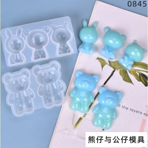 Epoxy Bear Resin Mold 3D Silicone Mold Bear Shape Resin Mold for DIY Crafts Decorations