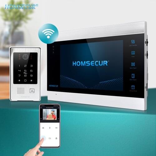 HOMSECUR 7" Wired WIFI Video&Audio Smart Doorbell with Password/Card Camera BC091HD+BM705WF-B