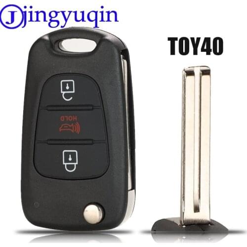 Jingyuqin Remote Key Housing For Hyundai I20 I30 IX35 I35 Accent Kia Picanto Sportage K5 Folding Remote Control Key Case