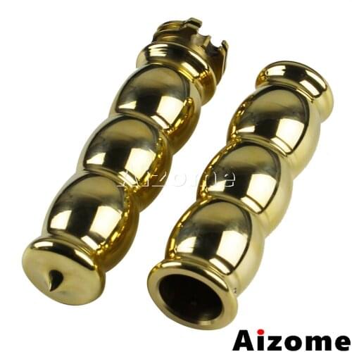 Old School Brass Grips Motorcycle 1" Handlebar Grips For Harley Honda Yamaha Cruiser Cafe Racer Bobber Chopper 25mm Bar Grips