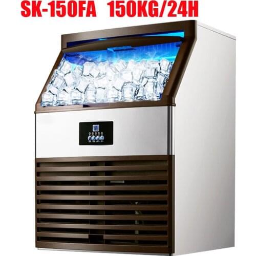 150kg/24H ICE MAKERS 110V/220V Ice making machine Milk Tea room/small bar/Coffee shop fully automatic large ice cube machine
