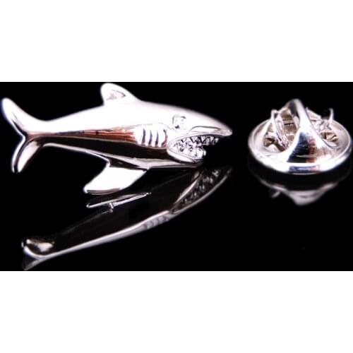 High quality jewelry mens Brooch suit Lapel Pin New badge shark Brooch mens wedding dress jewelry accessories pin gift
