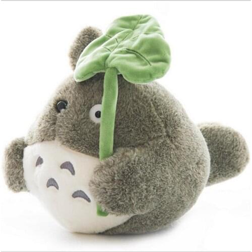 25cm My Neighbor Totoro Soft Toy Cat with Leaf Anime Plush Doll