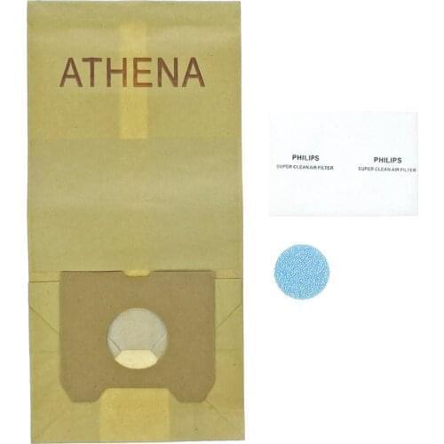 Vacuum Cleaner Paper Dust Bag Set Replacement For Philips Athena 5 PIECES