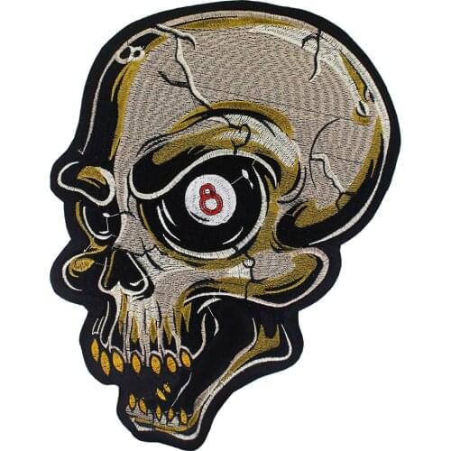 Embroidery Skeleton Skull Patches for Jacket Backing Punk Motorcycle Biker Badge Iron on Sewing Accessories