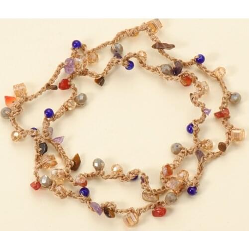 Wholesale New Boho Crystal Bracelet Colorful Elegant Vintage Charm Bracelet Women Za 2021 Party Jewelry Accessories Dropshipping