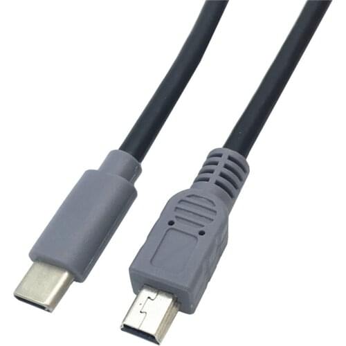 USB 3.1 Type C Male To Mini USB 5 Pin B Male Plug Converter OTG Adapter Lead Data Cable for Mobile Macbook 25cm 100cm