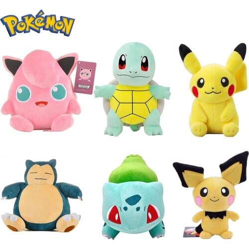 Pokemon Pikachu Plush Doll Cute Pokémon Go Jigglypuff Squirtle Snorlax Bulbasaur Peluche Stuffed Kawaii Anime Cartoon Girl Gift