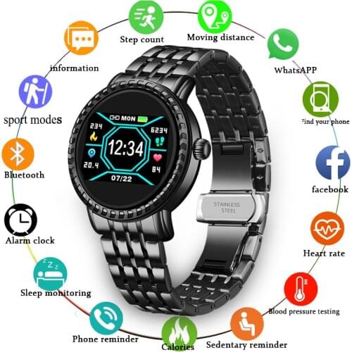 LIGE Smart Watch Women fashion Smartwatch For Android IOS Electronics Smart Clock Fitness Tracker Stainless steel sport watch