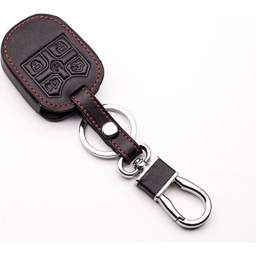 Genuine Car Leather Bag Remote Control Car Key Chain Key Cover Case For Ford Explorer Auto Key Transponder 5 Buttons Car wallet