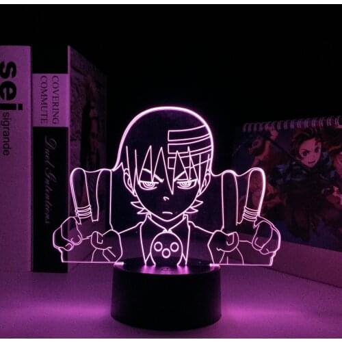 Anime Soul Eater Death The Kid Led Light for Bedroom Decor Nightlight Kids Birthday Gift Manga Night Light Soul Eater 3d Lamp