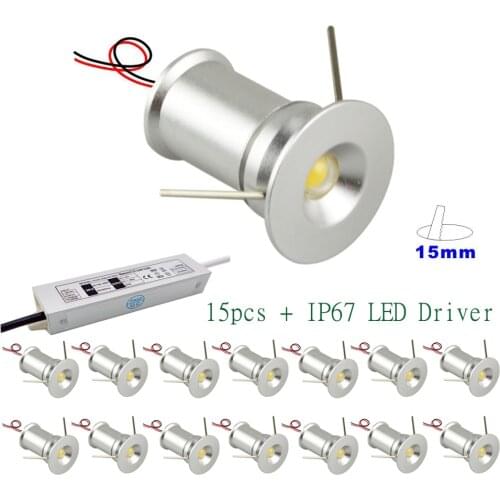 IP65 Led Spot Light DC12V Downlight Led Spots Canopy Cabinet Light Stair Lighting Ceiling Spotlights 15pcs with IP67 Driver