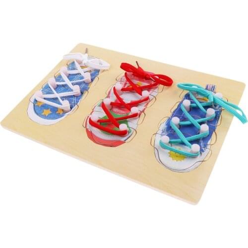 Learn To Tie Shoelace Game Threading Shoe Lacing Game Early Learning Educational Toys Birthday Gift for Children Toddler Kids