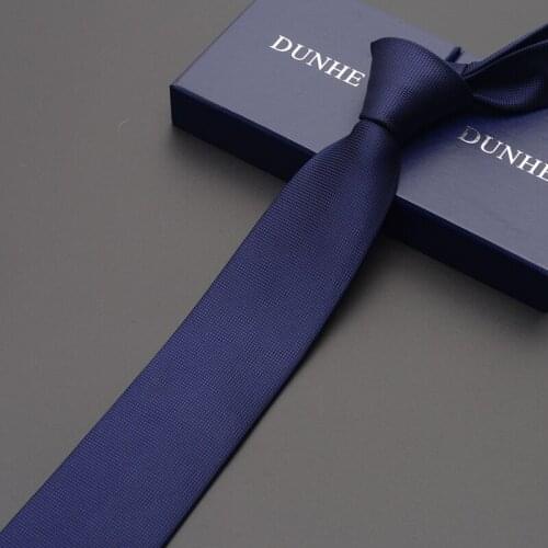 High Quality 2019 New Fashion Ties Men Business 7cm Checkered Silk Tie Wedding Ties for men Designers Brand Blue Dark Grain