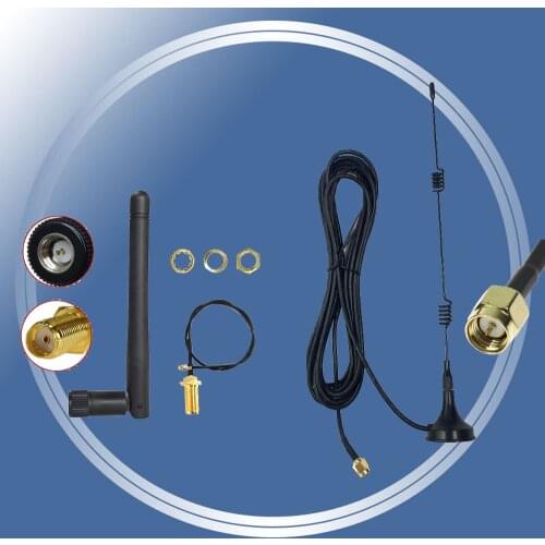 2.4GHz 3dBi WiFi 2.4g Antenna Aerial Wireless Router+ 17cm PCI U.FL IPX to RP SMA Male Pigtail Cable CC2531 CC2540 ESP8266 ESP32