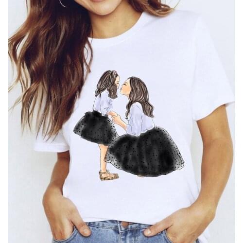 Ladies T-shirts 2021 Summer Cartoon Mom Life 90s Female Tshirt Retro Woman Tees Graphic Short sleeve Fashion Tee shirt femme