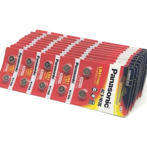 200pcs/lot Panasonic LR41 Button Cell Batteries SR41 AG3 G3A L736 192 392A Zn/MnO2 1.5V Lithium Coin Battery LR 41