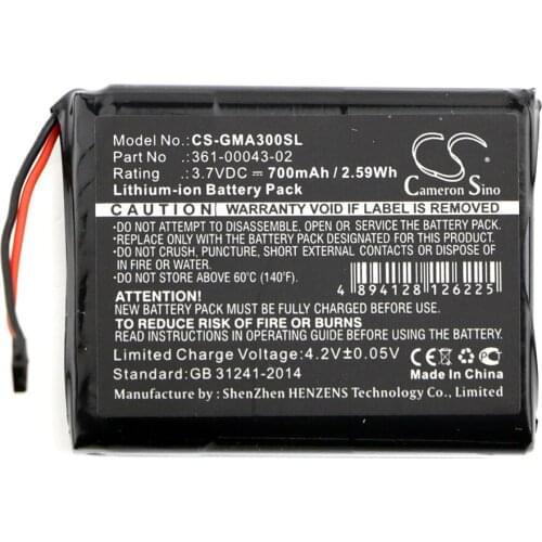 Cameron Sino 700mah battery for GARMIN 010-01690-00 Approach G30 361-00043-02 batteries