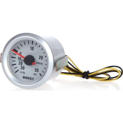 2" 52mm Turbo Boost 12V Auto Oil Press Gauge Meter Fuel Teaster Psi/Bar Pointer White Face