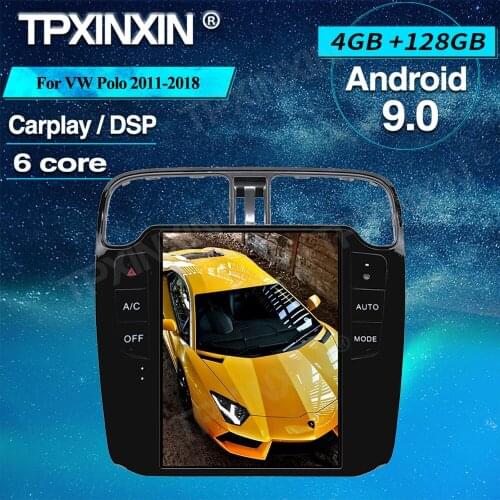 Android 9.0 Tesla Style Carplay 4+128G Car GPS Navigation For Volkswagen Polo 2011-2018 Multimedia Player Autoradio Audio Stereo