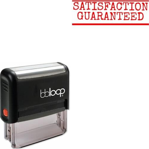 Bbloop 'SATISFACTION GUARANTEED' Self-Inking Office Stamp, Rectangular Typewriter Style