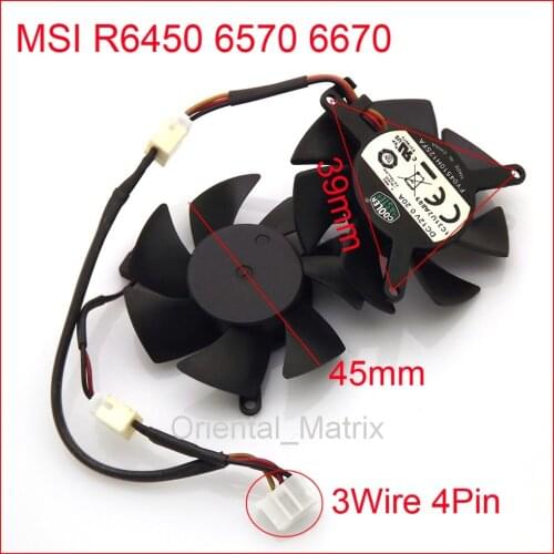 Free Shipping FY04510H12SAA 12V 0.2A 4Pin 3Wire 45mm 39*39*39mm For MSI R6450 6570 6670 Graphics / Video Card Cooler Cooling Fan