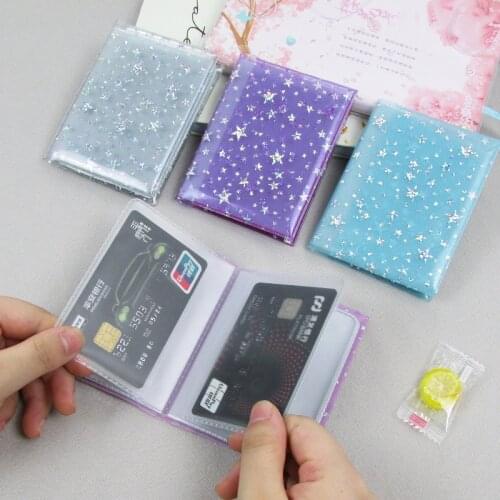 New PVC Transparent Function 10 Bits Card Case Business Card Holder Women Girls Credit Card Bag ID Card Holder Wallet
