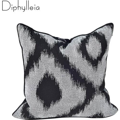 Diphylleia Black And Gray Geometric Cushion Cover Japanese Modern Art Square Pillowcase Buddhist Mood Pillow Covers 45x45cm