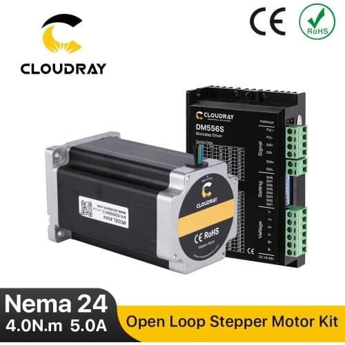 Cloudray Nema 24 Stepper Motor Driver Kit Open Loop 4.0N.m 5A 1.4A-5.6A 18-50VDC for 3D printer CNC Engraving Milling Machine