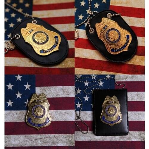 Fast & Furious 5 Special Agent Officer Badges Card ID Cards Holder with Chain 1:1 Gift Fast Five Cosplay Collection Props