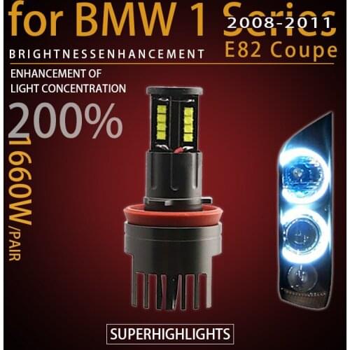 For Angel Eyes 120W h8 Super White 6000k Halo Ring LED Light for BMW 2008-2011 1 Series E82 Coupe Super Bright