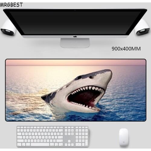 MRGBEST Mouse Pad 800x400mm Shark Photo Thermal Transfer Non-slip Locking Edge Rubber Pads PC Laptop Desk Mat for DOTA Gamer