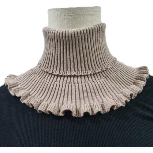 Hot New Solid Color Wnter Women Bib Wraps Wavy Turtleneck Dickie Turtleneck Neck Warmer Durable Elegant for Women Girl -OPK