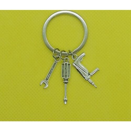 Impact drill keychain exquisite tool keychain home improvement worker gift metal keychain fashion car key bag gift