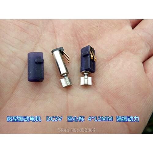 20Pcs DC3V 4*12MM coreless motor with vibration Mini vibration motor 2V-4.5V 40mA -90mA For cell phone with rubber sleeve