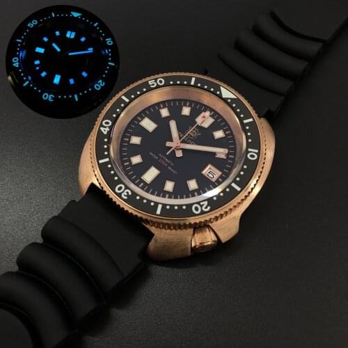 Men automatic watch,STEELDIVE bronze mens dive watches 20ATM waterproof mechanical C3 luminous clock sapphire NH35 luxury brand