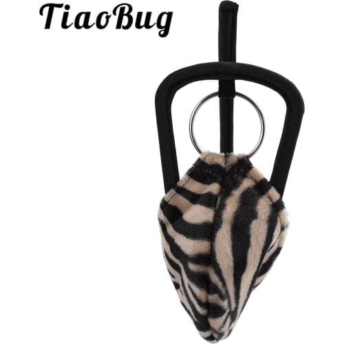 Mens Erotic Lingerie Underwear Sexy Clothing Cherry Leopard Print Strapless C-string Briefs O-ring Bulge Pouch Lingerie Panties