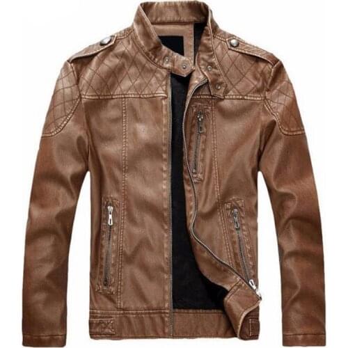 New Mens motorcycle leather European style plus velvet leather jacket men jaqueta de couro masculina leather jacket coat