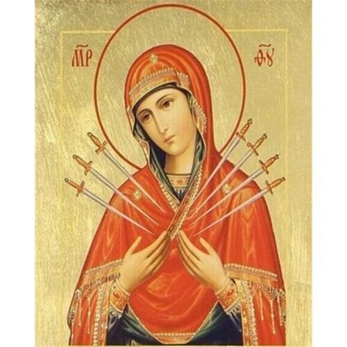 New year 3D DIY Diamond painting Diamond embroidery Cross stitch Blessed Virgin Mary Art Mosaic picture Home decoration painting