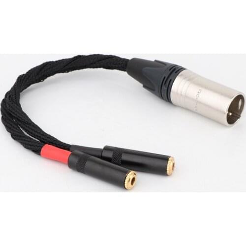 Preffair High Quality 4Pin XLR Balanced Male To Dual 3.5mm Female Balanced Headphone Audio Adapter HiFi Audio Earphone Adapter