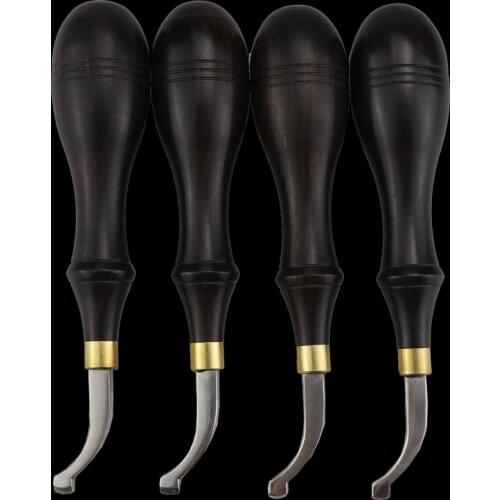 Professional Leather Craft Hand Tools Leather Edge Creasing Tool with Wood Handle