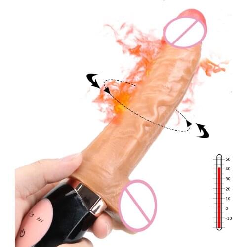 Realistic Dildos Female Masturbator Vagina Anal Sex Heating 12 Modes Swing Dildo Vibrator Sex Toys For Women Adults