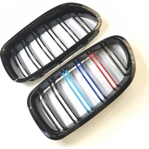 Fit For BMW F10 5 Series 2010+ 520i 528i 530i 535i 550i Double Slat Front Bumper Grilles Kidney Racing Grill