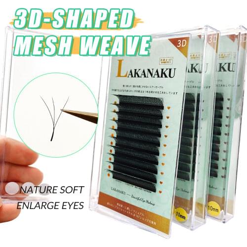 Abonnie W Shape 3D Premade Eyelash Extensions Volume Fans 0.07 C 8-12mm Russia Volume Fans Makeup Lash