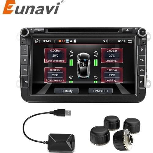 Eunavi Car TPMS Universal Android Tire Pressure Monitoring System for OS DVD Player USB Interface internal extra for all cars