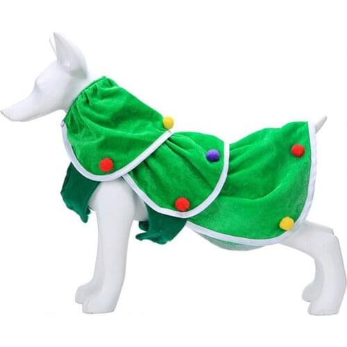 Pet Sweatshirt Christmas Tree Shape Decorative Breathable Pet Dog Sleeveless Clothes Outfit for Christmas Small Dogs Clothes