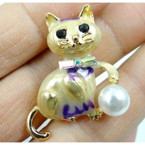 High Quality Cat Brooches Men Women Suits Dress Hat Collar Brooch Pins Scarf Buckle Party Weddings Banquet Brooch Gifts W17